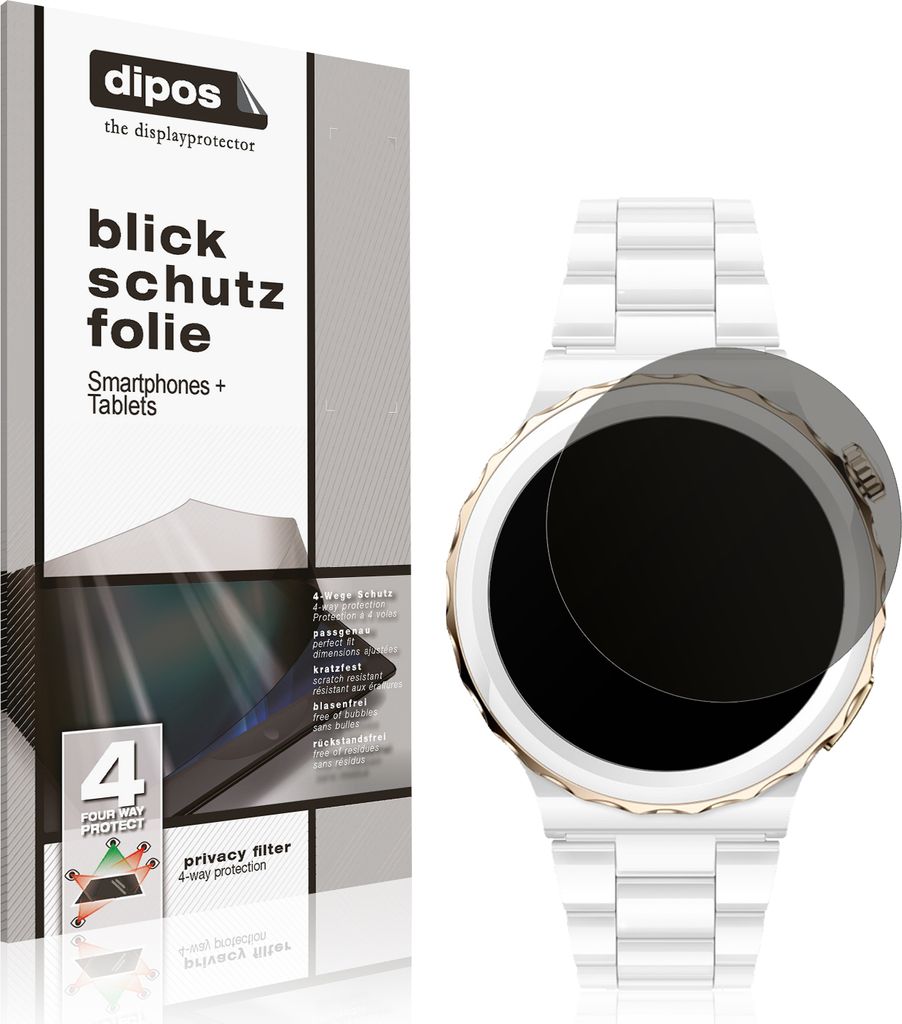Blickschutzfolie für Huawei Watch GT3 Pro Ceramic (43mm) matt Schutzfolie Folie Display Schutz dipos