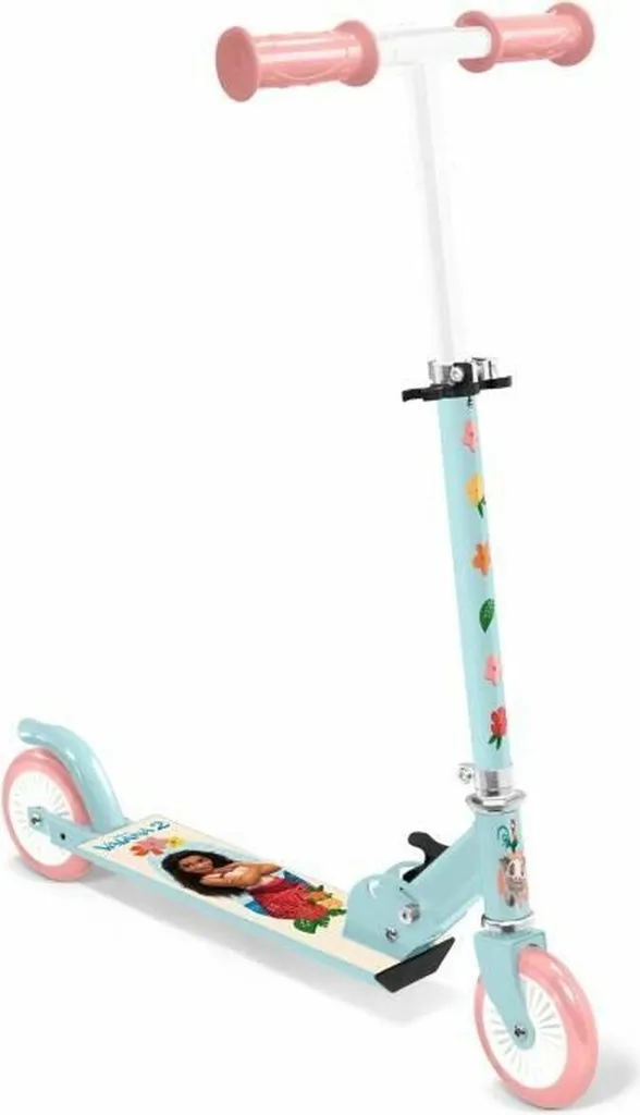 Trottinette Pliable Disney Vaiana Rose avec Guidon Réglable Fille