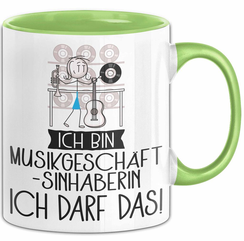 Geschenk für Musikgeschäftsinhaberin Tasse Lustige Geschenkidee Geburtstag Ich Bin Musikgeschäftsinhaberin Ich Darf Das (Grün)