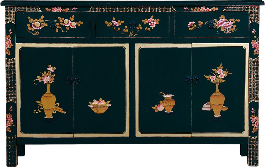 Fine Asianliving Chinesische Kommode chinesisches Sideboard chinesischer Schränke China Möbel Schrank Orientalischer Asiatischer 140x90x34