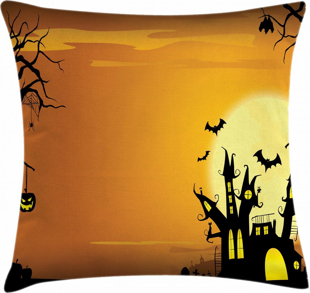 ABAKUHAUS Halloween Kissenbezug, Spukhaus, Waschbar mit Reißverschluss Kissenhülle mit Farbfesten Klaren Farben Beidseitiger Druck, 40 x 40 cm, O...