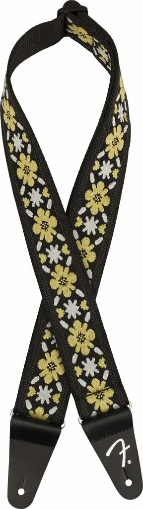 Sangle de guitare Fender Pasadena Woven Strap Yellow Clover en tissu