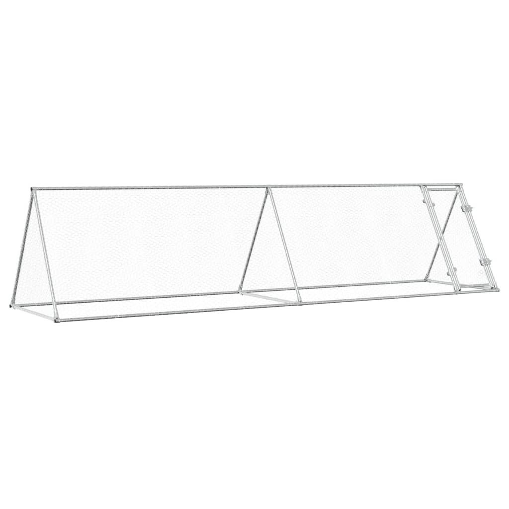 vidaXL Klatka dla kurczaków srebrna 400x105x91 cm Stal Zdjęcie produktu 