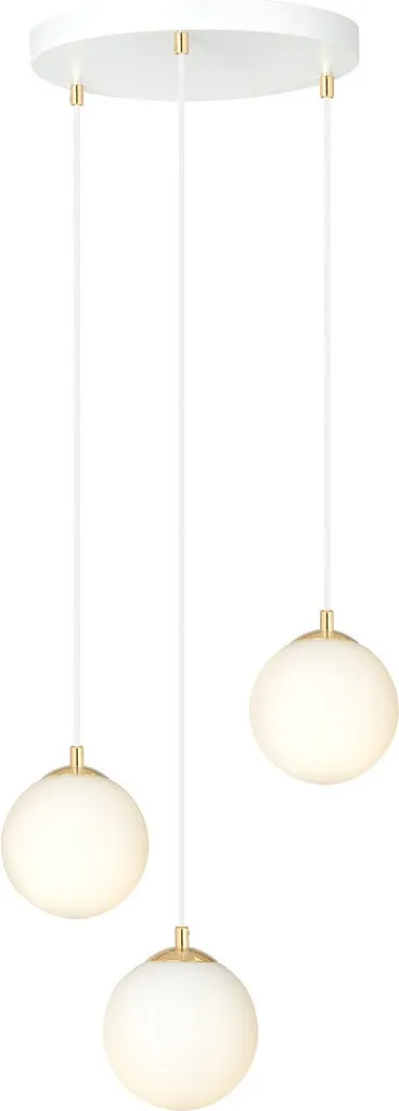 Lustre Emibig Royal 1244/3 avec 3 Abat-jour en Verre Blanc 3xE14 10W