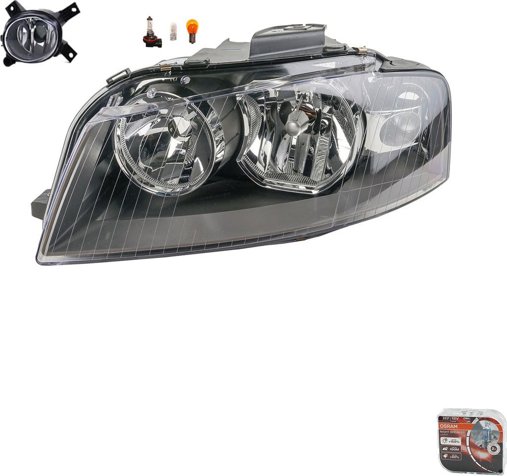 Scheinwerfer + Osram Night Breaker Laser passend für Audi A3 8P 05/03-07/08Li 8P0941003K 8P0941003A 8E0941699C 8E0941699E Johns
