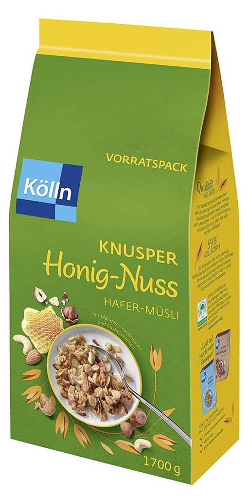 Kölln Křupavé ovesné müsli s medem a ořechy a lahodnou Obrázek produktu 