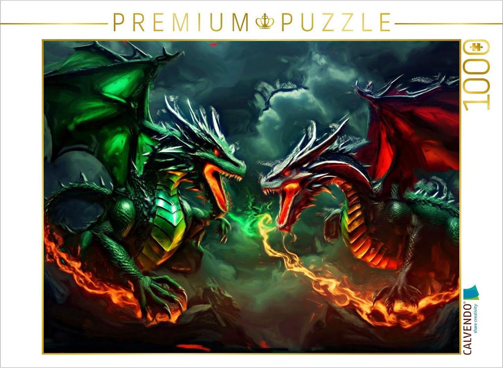 CALVENDO Puzzle Die Figur des Drachen erlebt in der aktuellen Fantasy-Kultur eine Renaissance. | 1000 Teile Lege-Größe 64x48cm Foto-Puzzle für...