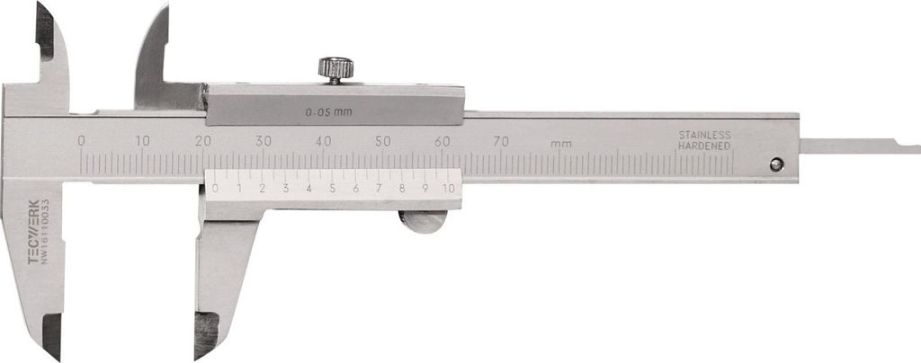 Tecwerk Taschenmessschieber DIN 862 - 1 Stk.