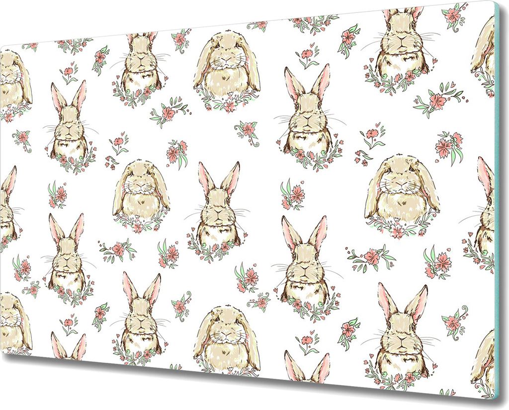 Glas Schneidebrett Herdabdeckplatten Schneideplatten - 80x52 cm - Rosa Blumen