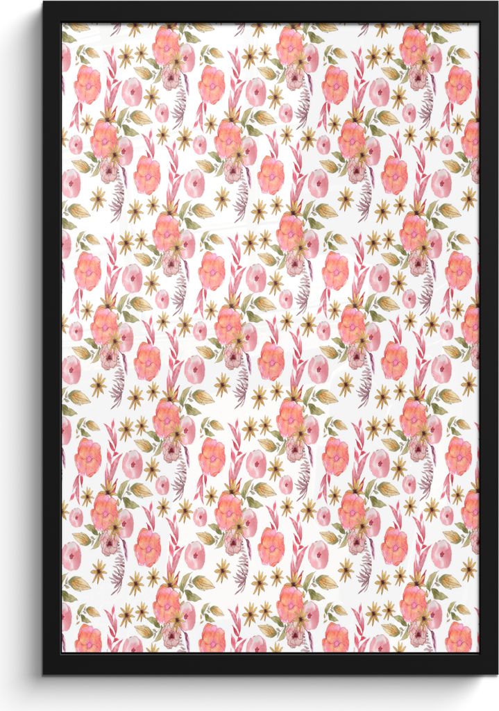 MuchoWow MuchoWow Gerahmtes Poster Blumen - Blüte - Weiß 40x60 cm - Poster mit zchwarzem Bilderrahmen - Papierdruck - Wandbilder