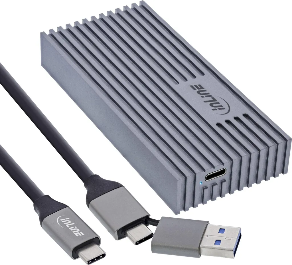 Boîtier InLine USB4 pour SSD M.2 NVMe - 40Gb/s Aluminium Gris (00031J)