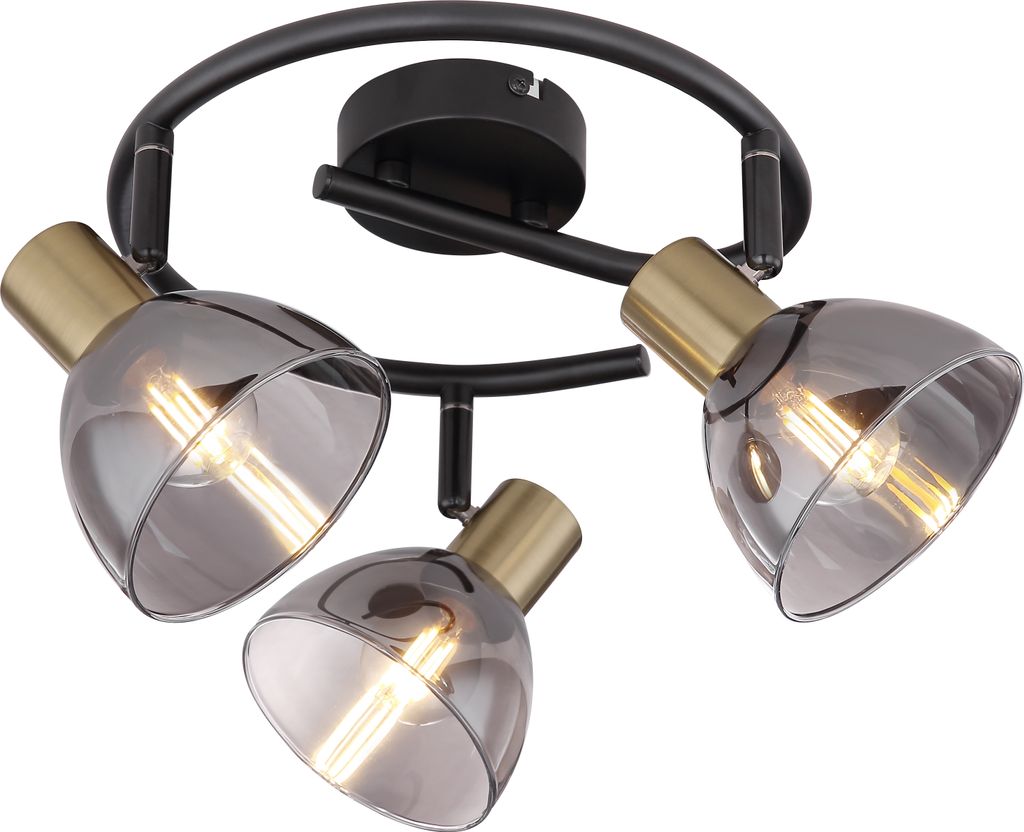 Globo Lighting|Strahler Metall schwarz, 3x E14