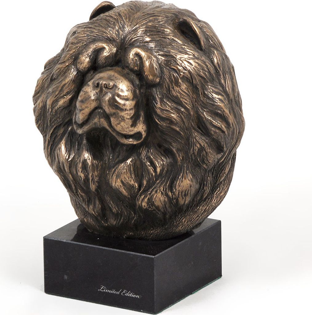 Chow Chow - Hundestatue, Büste auf Steinsockel, Skulptur, Trophäe für Hundeausstellung der Marke Art-Dog