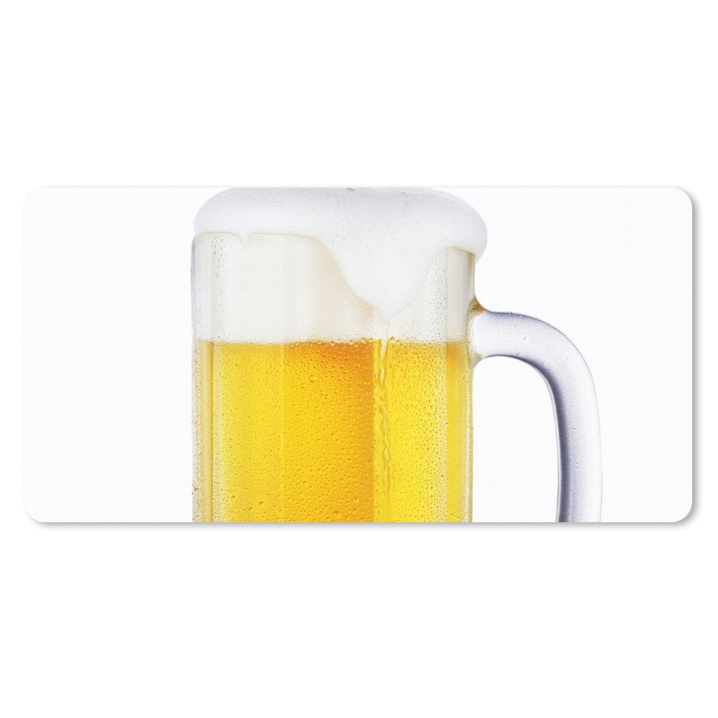 MuchoWow Schreibtischunterlage Krug mit Bier auf weißem Hintergrund 80x40 cm - XXL Mauspad - Gaming Mauspad