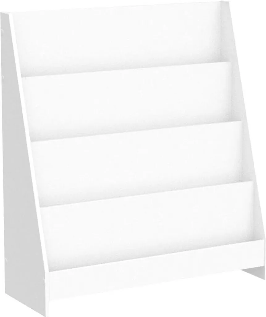 Bibliothèque pour Enfants à 4 Compartiments Suspendus en Bois Blanc SoBuy