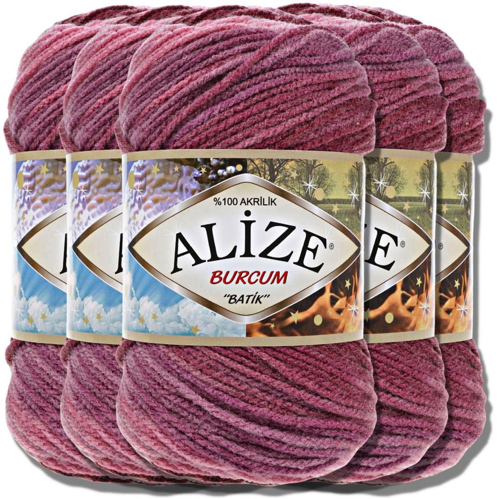 Alize 5x 100g Burcum Batik Wolle mit Farbverlauf, Häkeln, Produktbild 