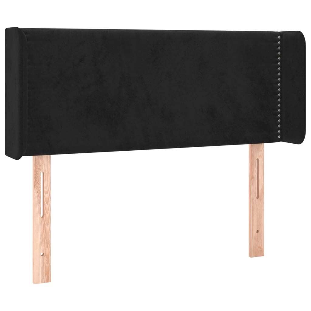 vidaXL Kopfteil mit Ohren Schwarz 93x16x78/88 cm Samt