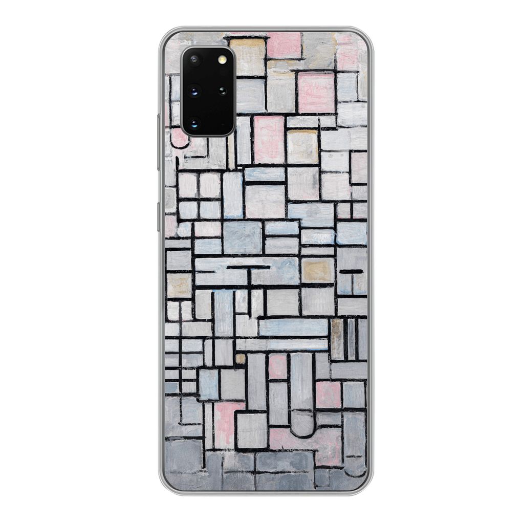 MuchoWow Handyhülle Schutzhülle Hülle für Samsung Galaxy S20 Plus Komposition 6 - Mondrian - Kunst Silikon Softcase Handy Hülle - Hartschale