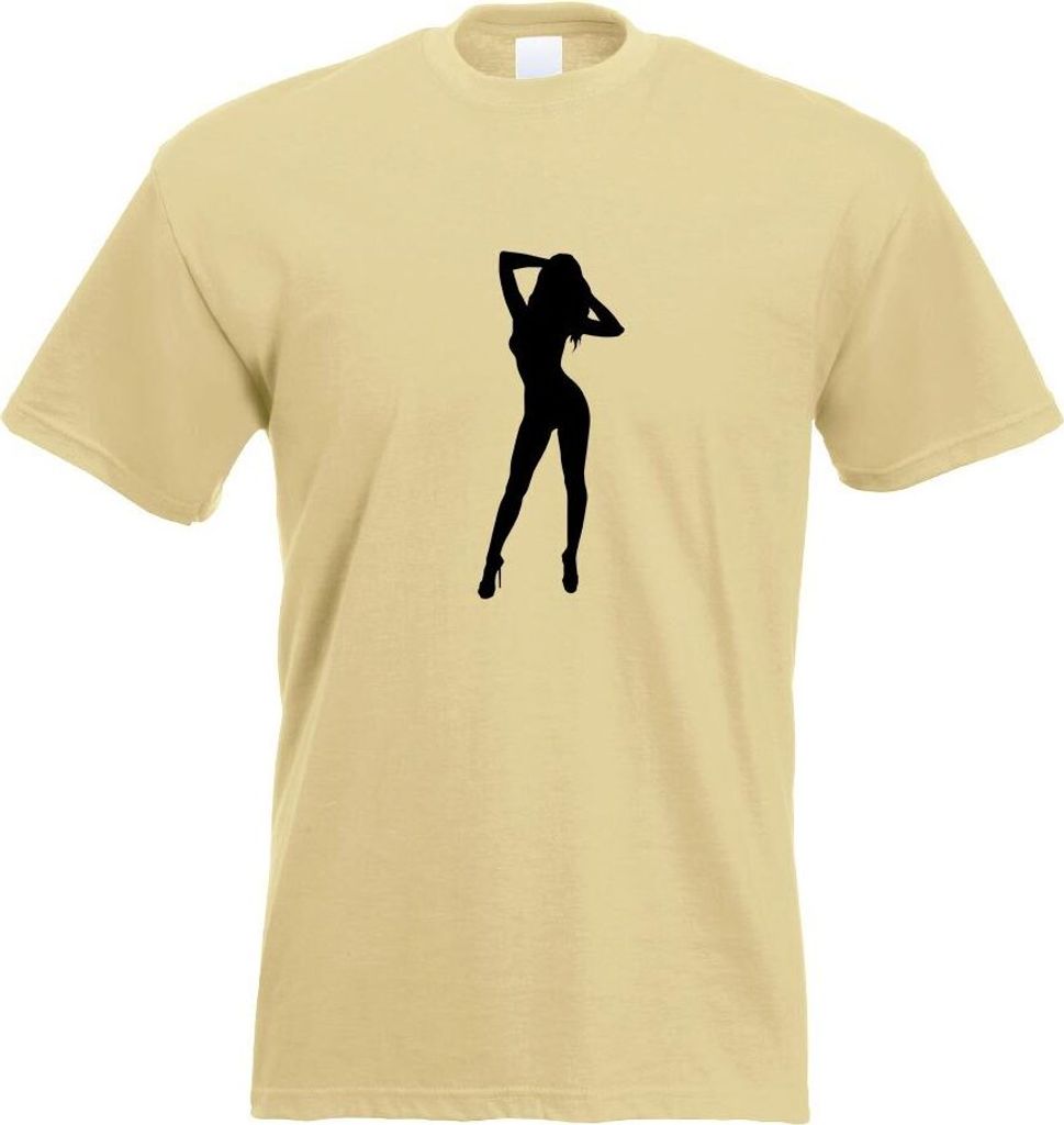 Kiwistar - T-Shirt - Khaki - y Girl Motiv Bedruckt Funshirt Design Print - mit Motiv Bedruckt - Funshirt Design - Sport - Freizeit - Herren - L