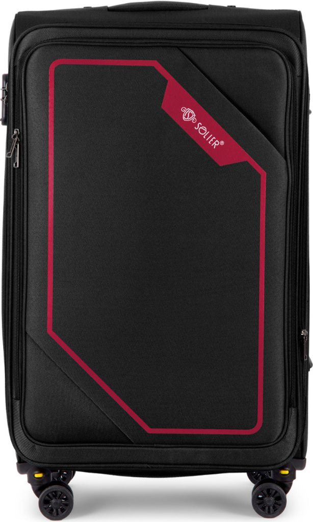 Solier Reisekoffer Koffer mit 4 Rollen Leicht Tourister Trolley Rollkoffer mit Zahlenschloss Groß Reisetrolley M 40L