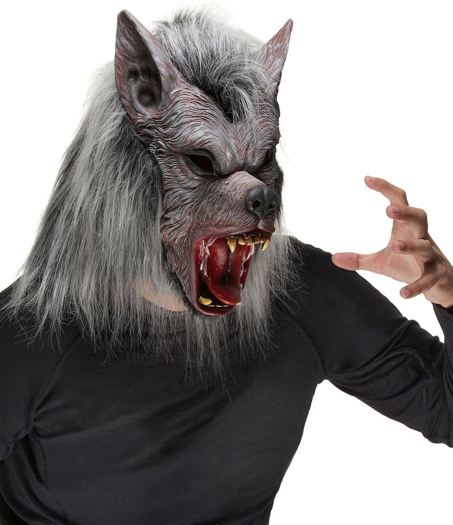 Wolfmasker, weerwolf, grijs - One size Productafbeelding 