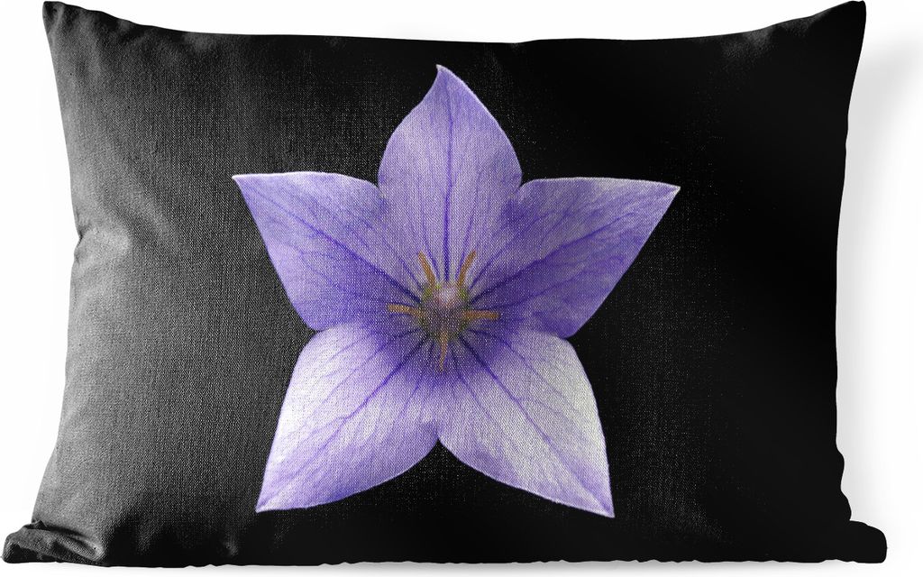 MuchoWow Outdoor Kissen - Form - Blumen - Lila - 50x30 cm - Wetterfest - Lounge Kissen - Sofa kissen - Wohnzimmer Dekoration
