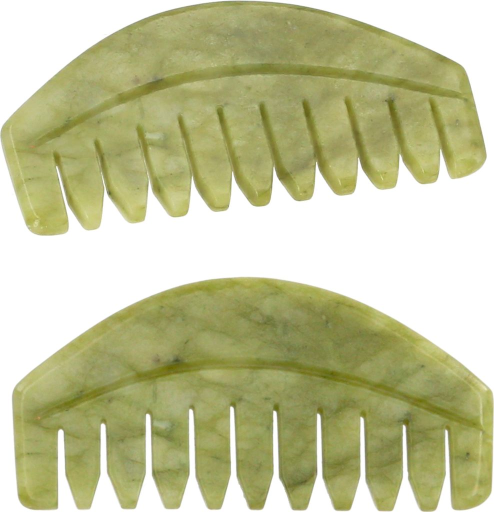 Lantelme Jade Stein Massagegerät Gua Sha Kamm natürliche Entspannung Haut Körper und Kopfhaut Massage Pflege Massagekamm Jadekamm Massagekamm