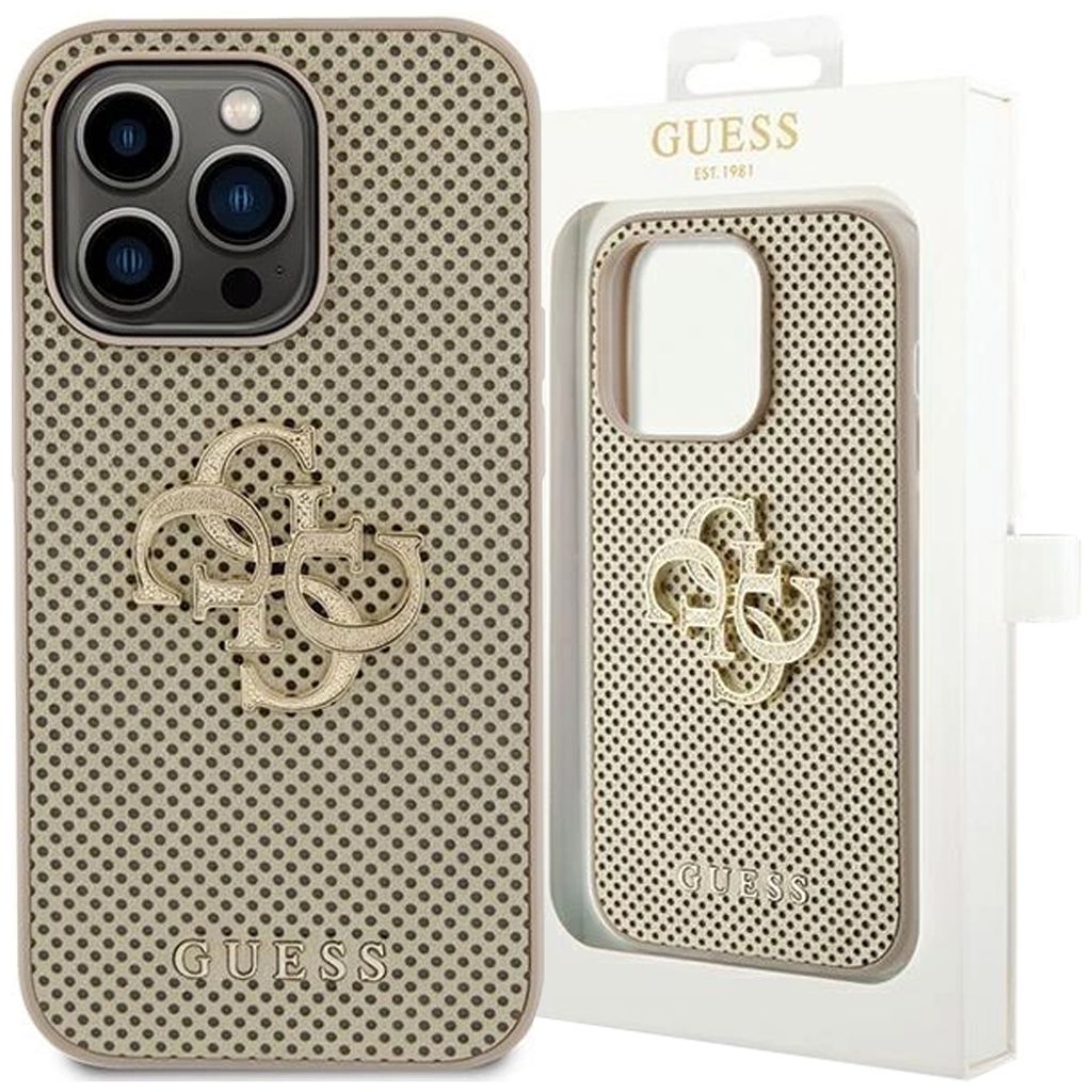 Etui Guess Perforated 4G Glitter Na Iphone 15 Pro - Złote Zdjęcie produktu 