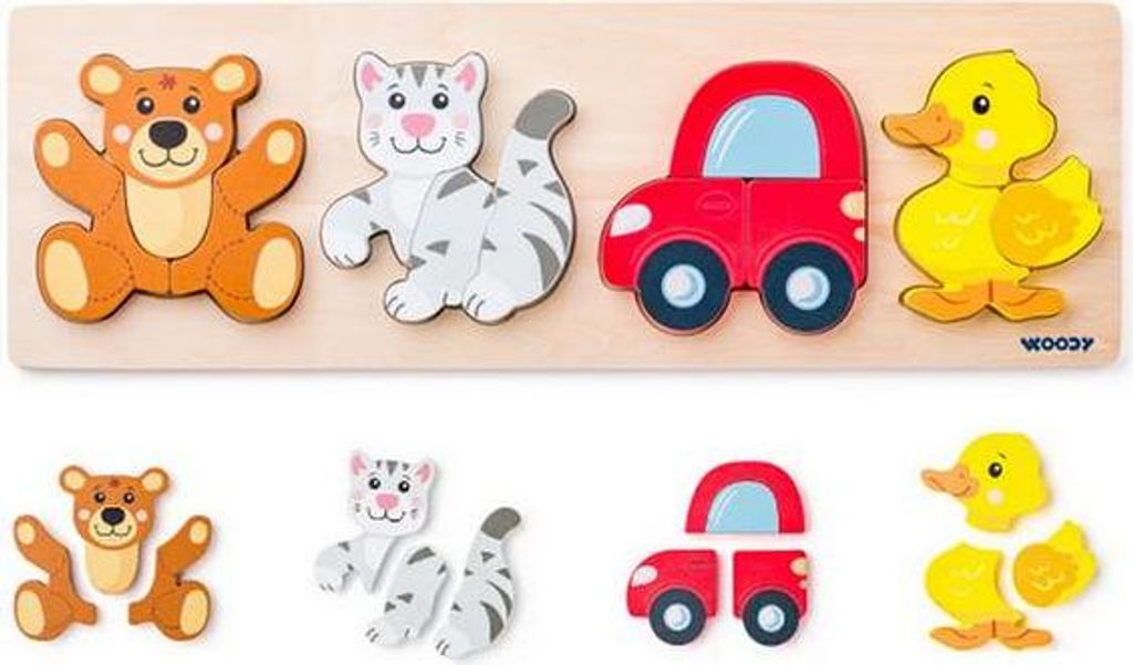 Woody Lernpuzzle Baby an Bord - buntes Kartonspielzeug