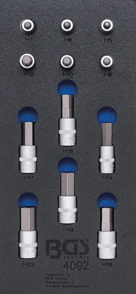 Set di bit esagonali 12,5 mm (1/2) Set di 12 pezzi 1/3 inserto per cassetto
