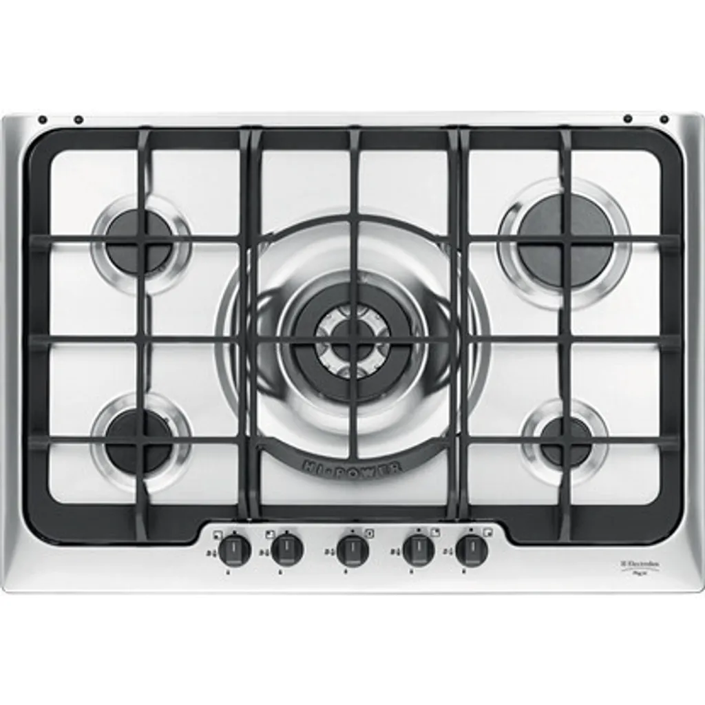 Table Gaz Electrolux PX750UOV Inox avec Brûleur Triple Couronne 5 Feux
