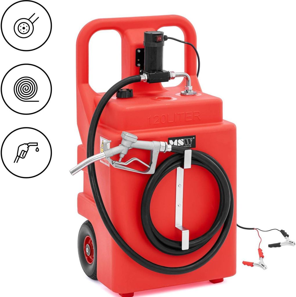 Expondo MSW Mobile Tankstelle - mit elektrischer Pumpe, Zapfhahn und Räder - 120 l - 40 l/min