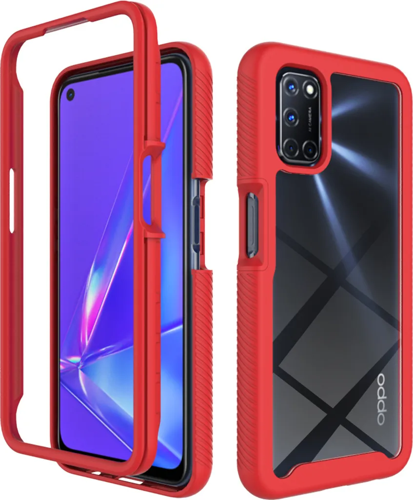 Custodia Elegante OPPO A92 / A52 / A72 Rossa - Look Ibrido 4G