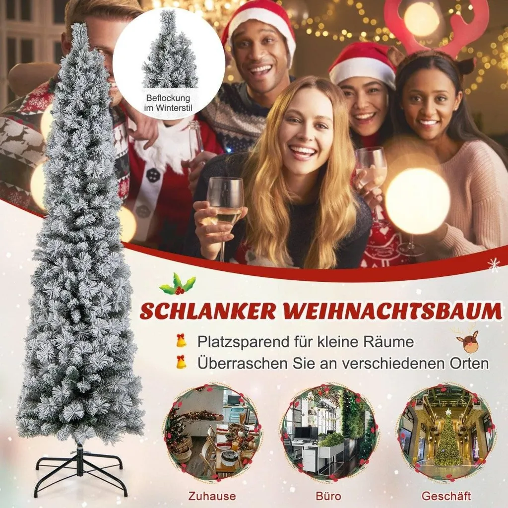 Sapin de Noël Artificiel 180 cm : Fini les Aiguilles avec LED et Neige