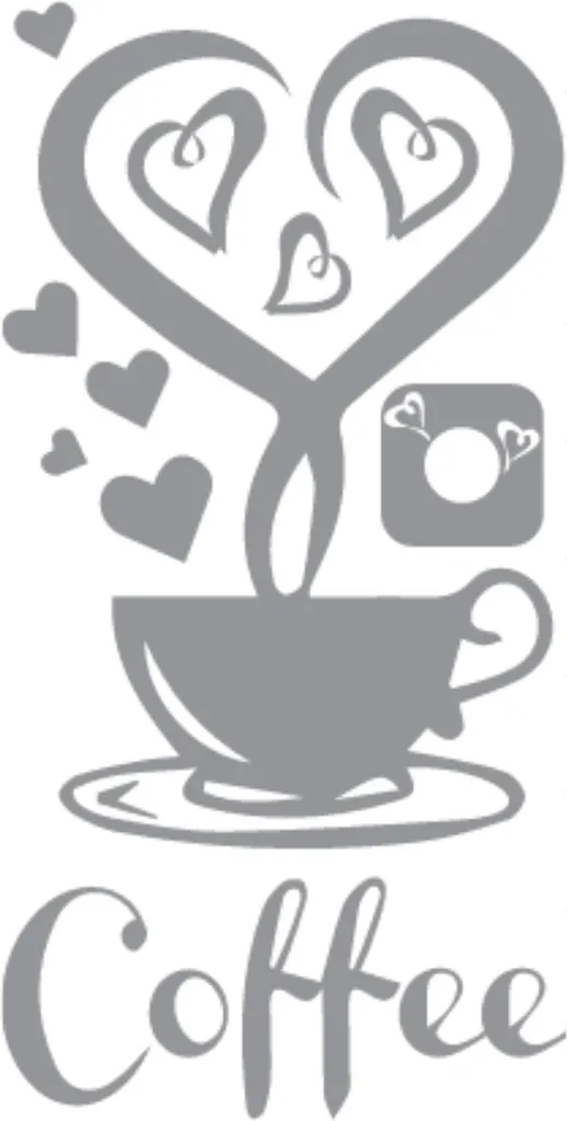 Decorazione Adesiva Cucina Tazza Caffè 100x50cm - Wall Art G262_074