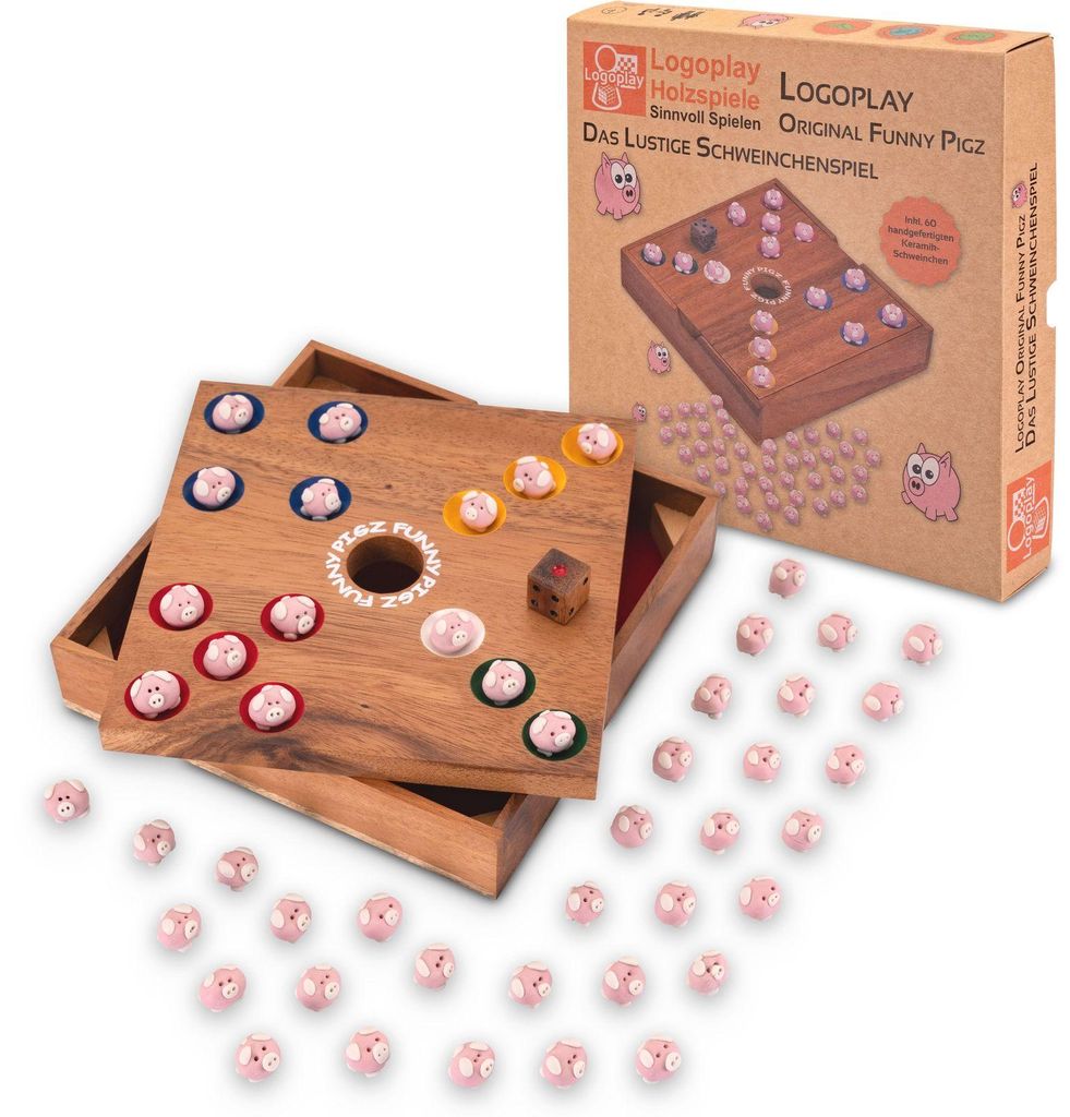Original Funny Pigz – Lustiges Schweinchenspiel-Würfelspiel Produktbild 