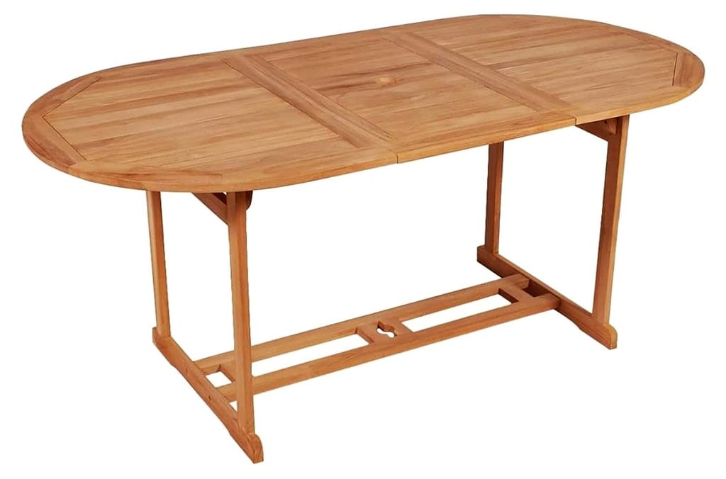 Gartentisch 180 x 90 x 75 cm aus Teakholz, Esstisch, Küchentisch, Outdoor-Tisch