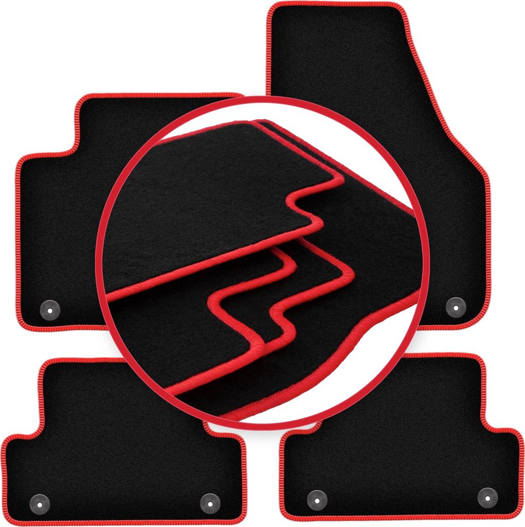 CARLUX-RED Auto-Fußmatten für: Volvo V40 II Kombi, Cross Country (2012-)