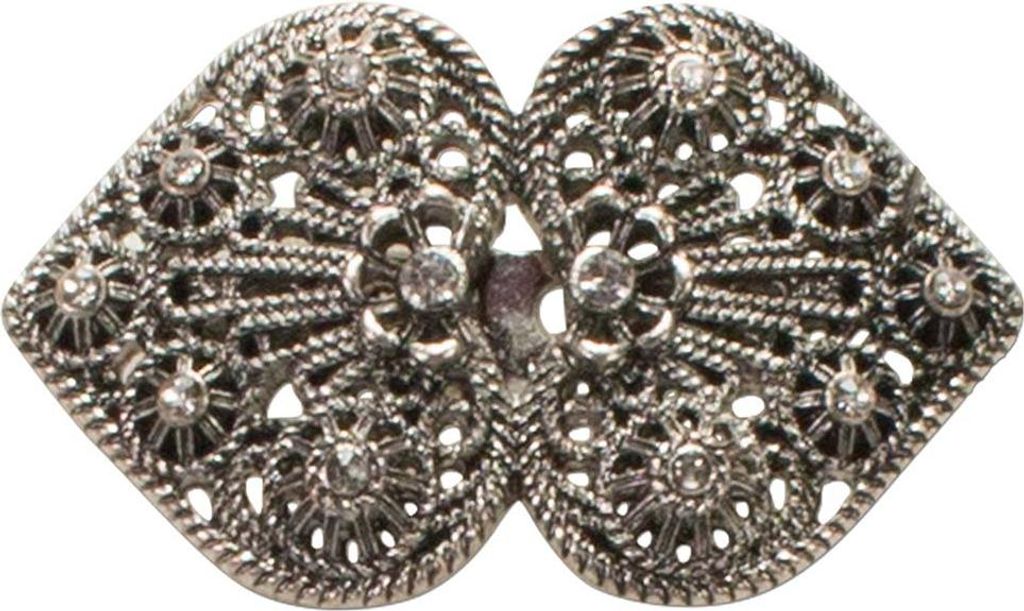 Blusenbrosche Ornament-Herz silber