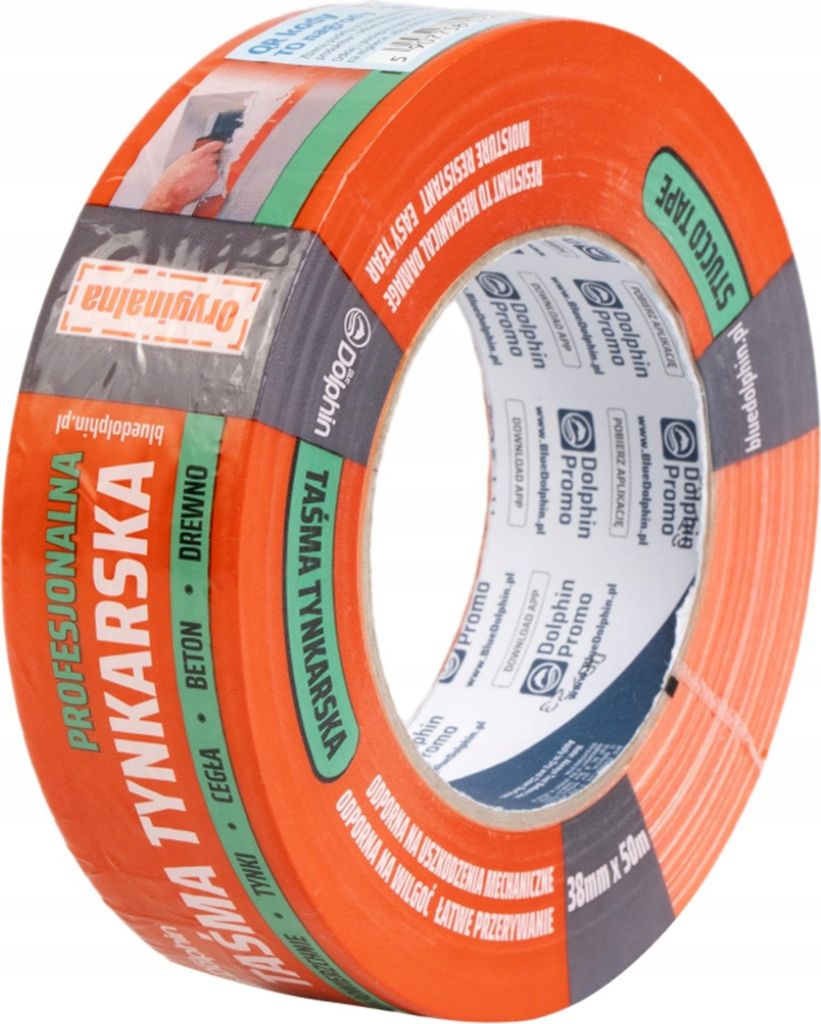 Blue Dolphin Profi-Putzband Stuckateur-Klebeband raue Untergründe 38 mm x 50 m