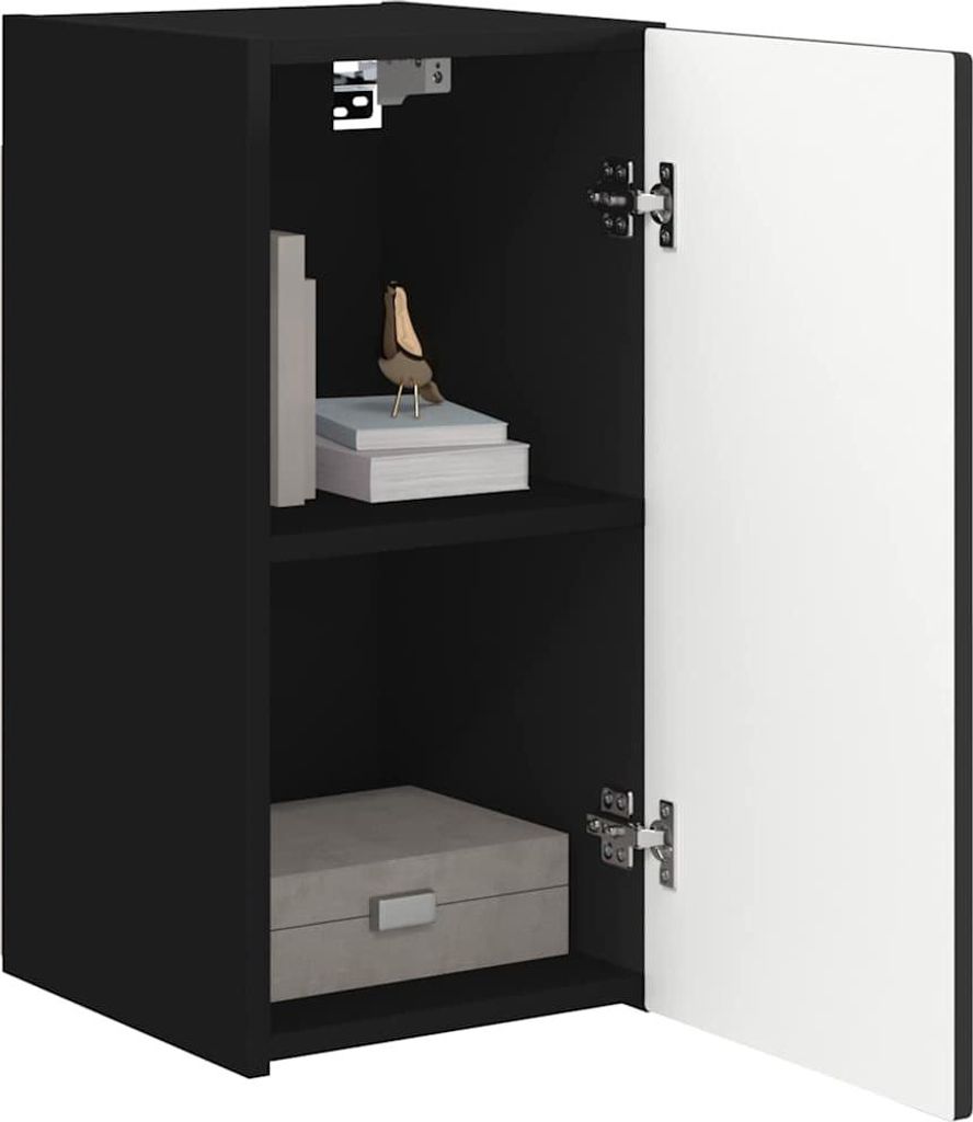 Cloris Designermöbel TV-Wandschrank 2 pcs - Montage erforderlich - Schwarz 30 x 31 x 60cm Holzwerkstoff - 2026Neu990276 - TV-Schränke