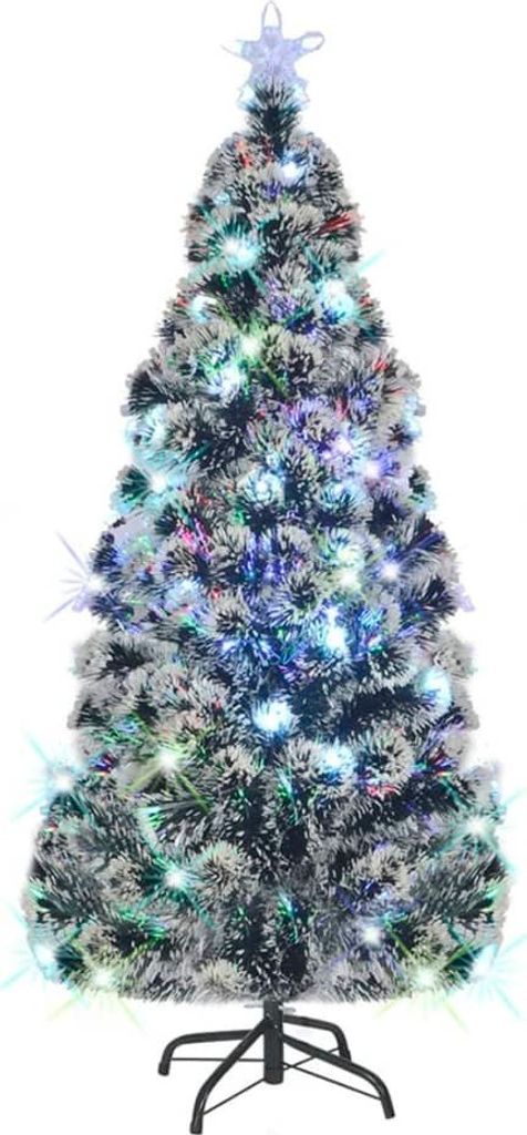 Vorbeleuchteter Weihnachtsbaum mit Ständer und LED 180 cm Glasfaser