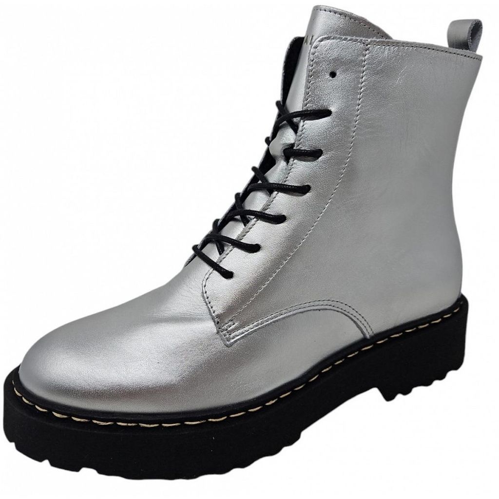 Palpa Schnürstiefel Silber in Gr. 40