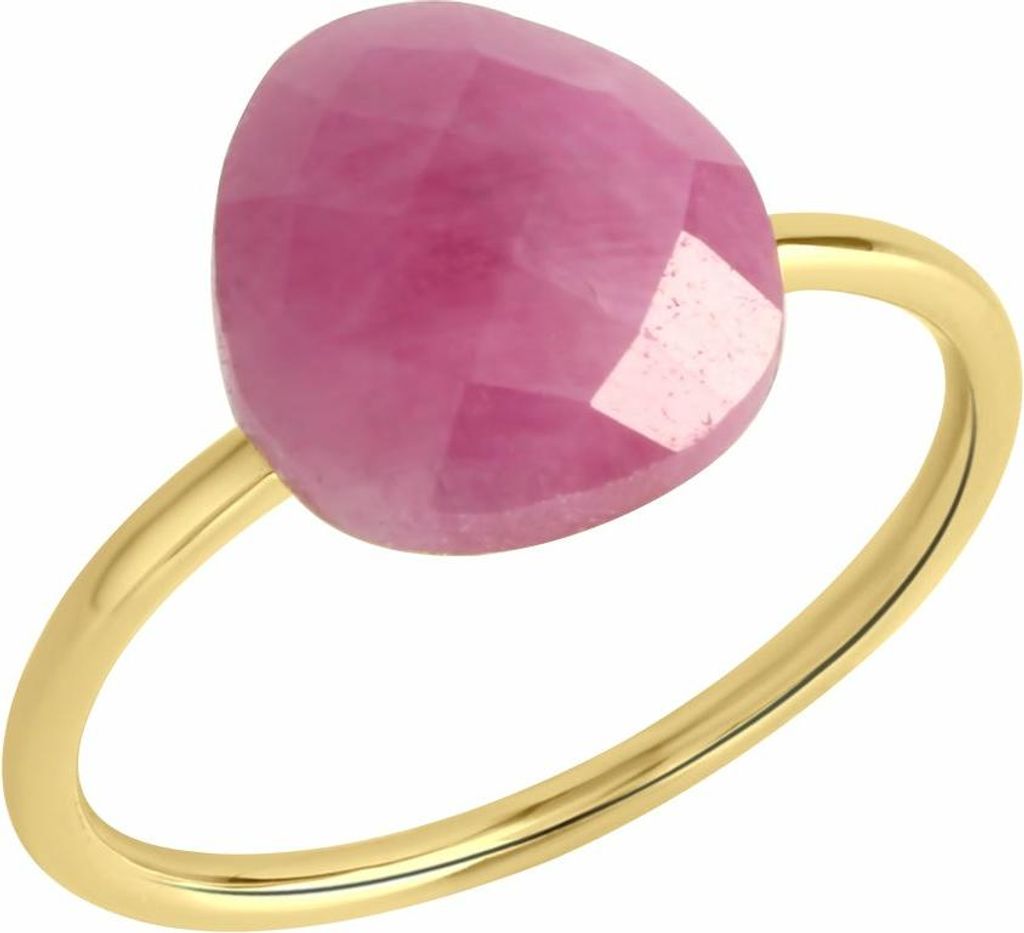 Jamelli Ring 925/- Sterling Silber gelb 054 (17,2) Pink Safir pink 300270124J-V