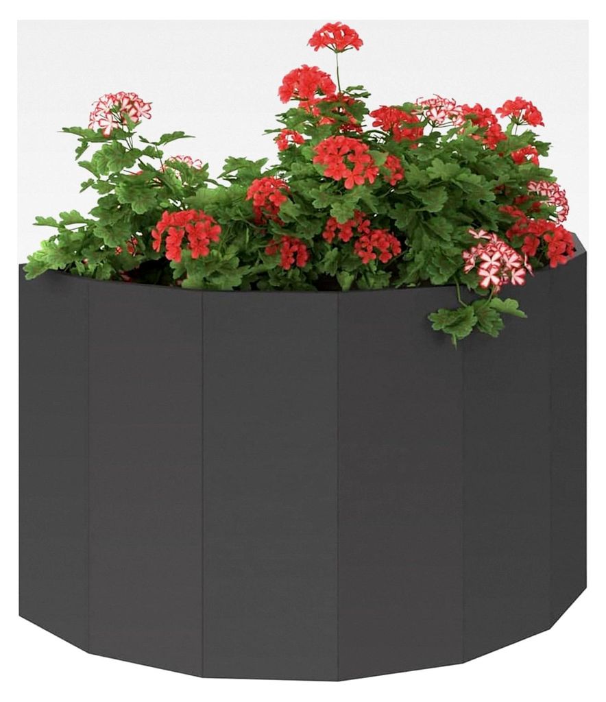 Pflanzkübel Schwarz 90 x 45 x 50 cm aus Stahl, Hochbeet Pflanzbeet Blumenkasten für Balkon Garten Terrasse