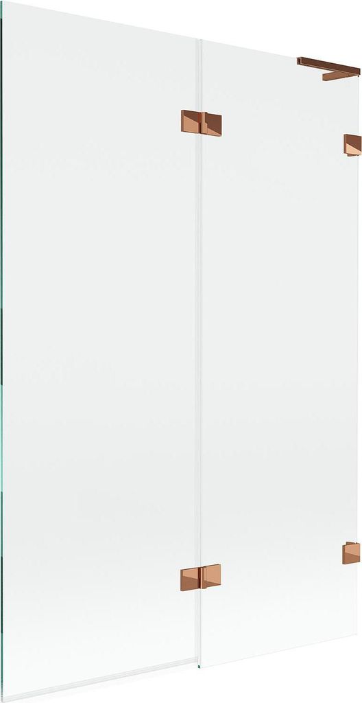 Mexen Lunar L Badewannenfaltwand 2-teilig rechts 120 x 150 cm, transparent, Roségold - 897L-120-100-60-00-P