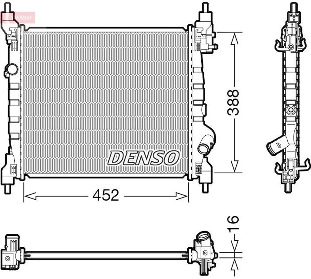 Radiateur moteur Spark M300 DENSO DRM15014 stop surchauffe OE 95423942