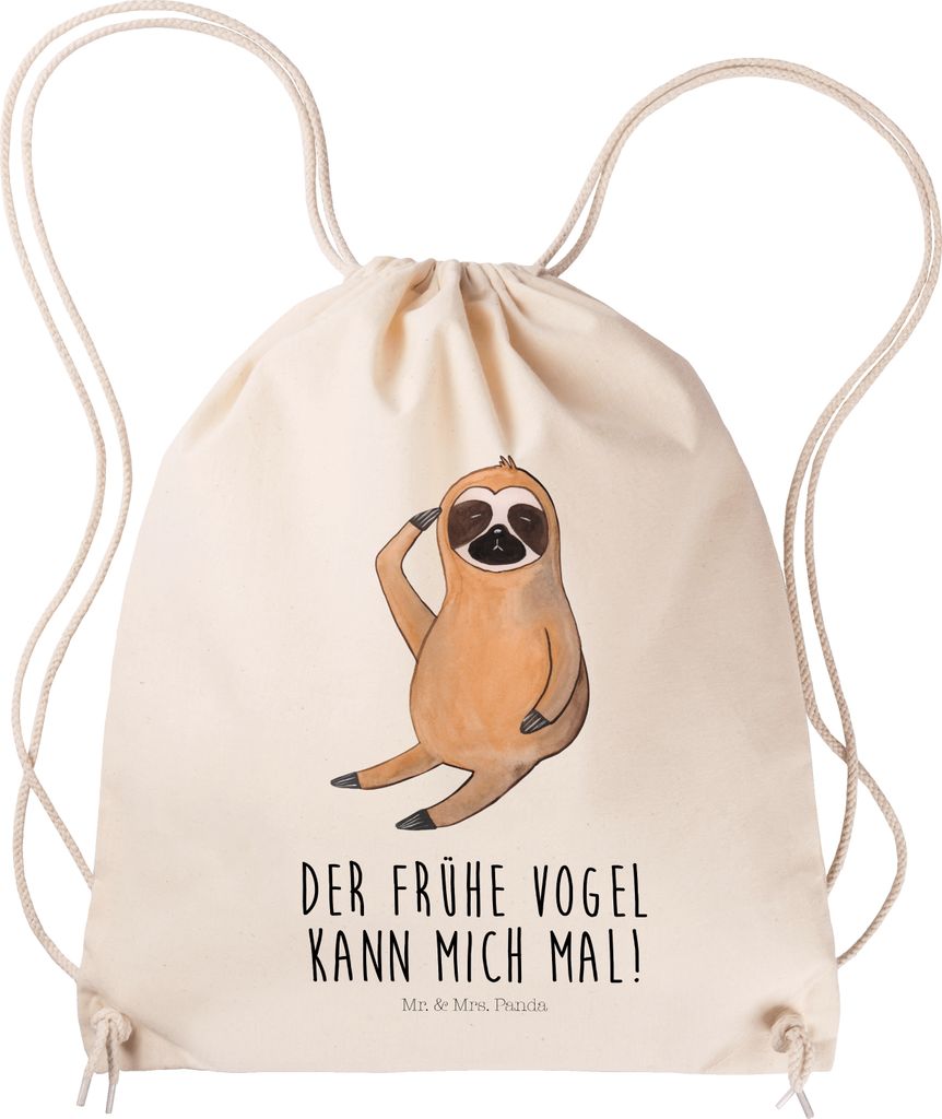 Mr. & Mrs. Panda Turnbeutel Faultier Vogel - Transparent - Geschenk, Jutebeutel, Stoffbeutel, Früher, Spinner, gym rucksack, tasche, Beutel, faul,...