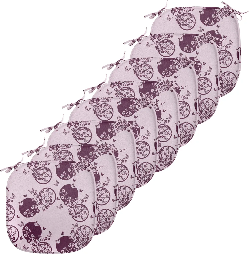 Coussin de Chaise Anti-Glisse et Confortable Lot de 8 Style Japonais