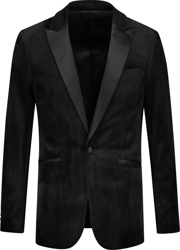 GENTS - Abendjacke Samt schwarz - Polyester - Schwarz - Größe 54/XXL